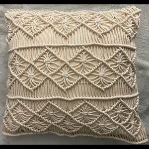 18 x 18 in. macrame throw pillow
